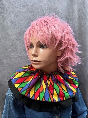 2 ruffle clown collars Harlequin jester detachable collar set